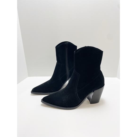 Jeffrey Campbell Jessine Black Suede Pointy Toe Bootie Size 9 - Picture 1 of 16